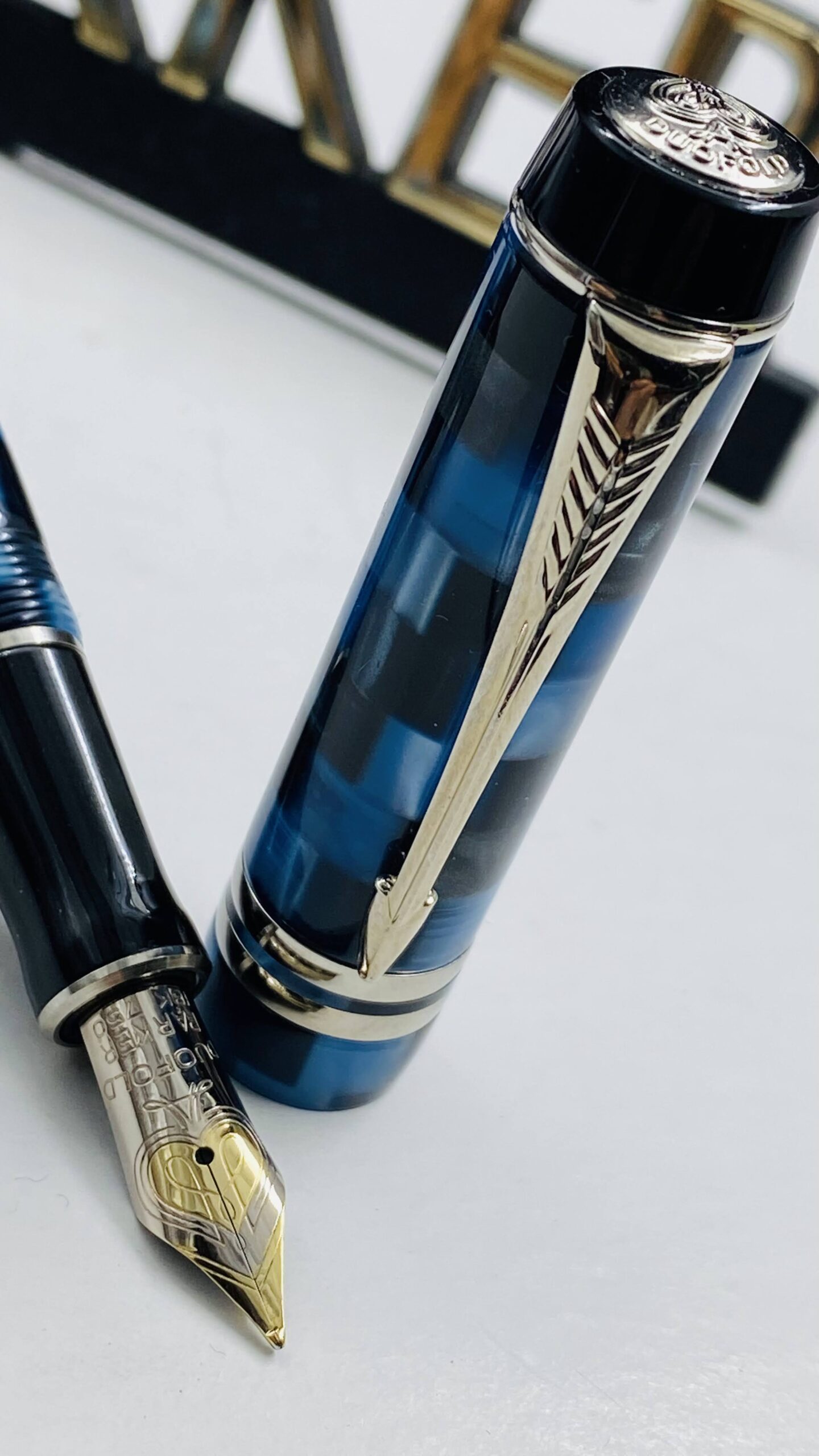 Penna stilografica Parker Duofold International Special Edition - Mosaico  blu, 18k - Le Penne di Nello